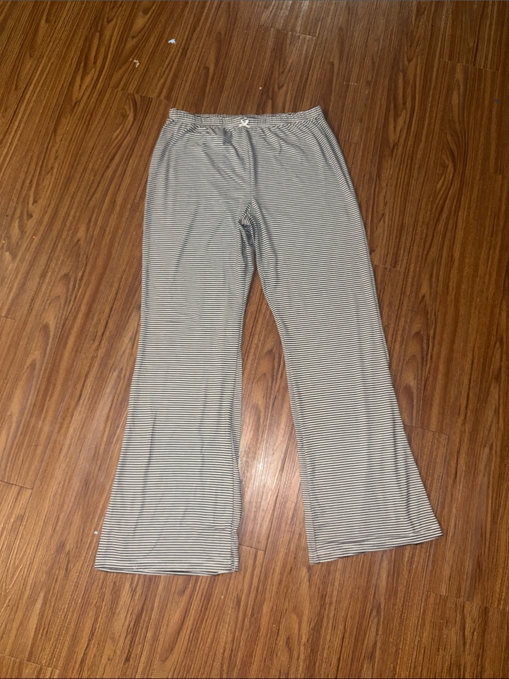 Womans Black and White Striped Lounge Pants - Picture 2 of 2